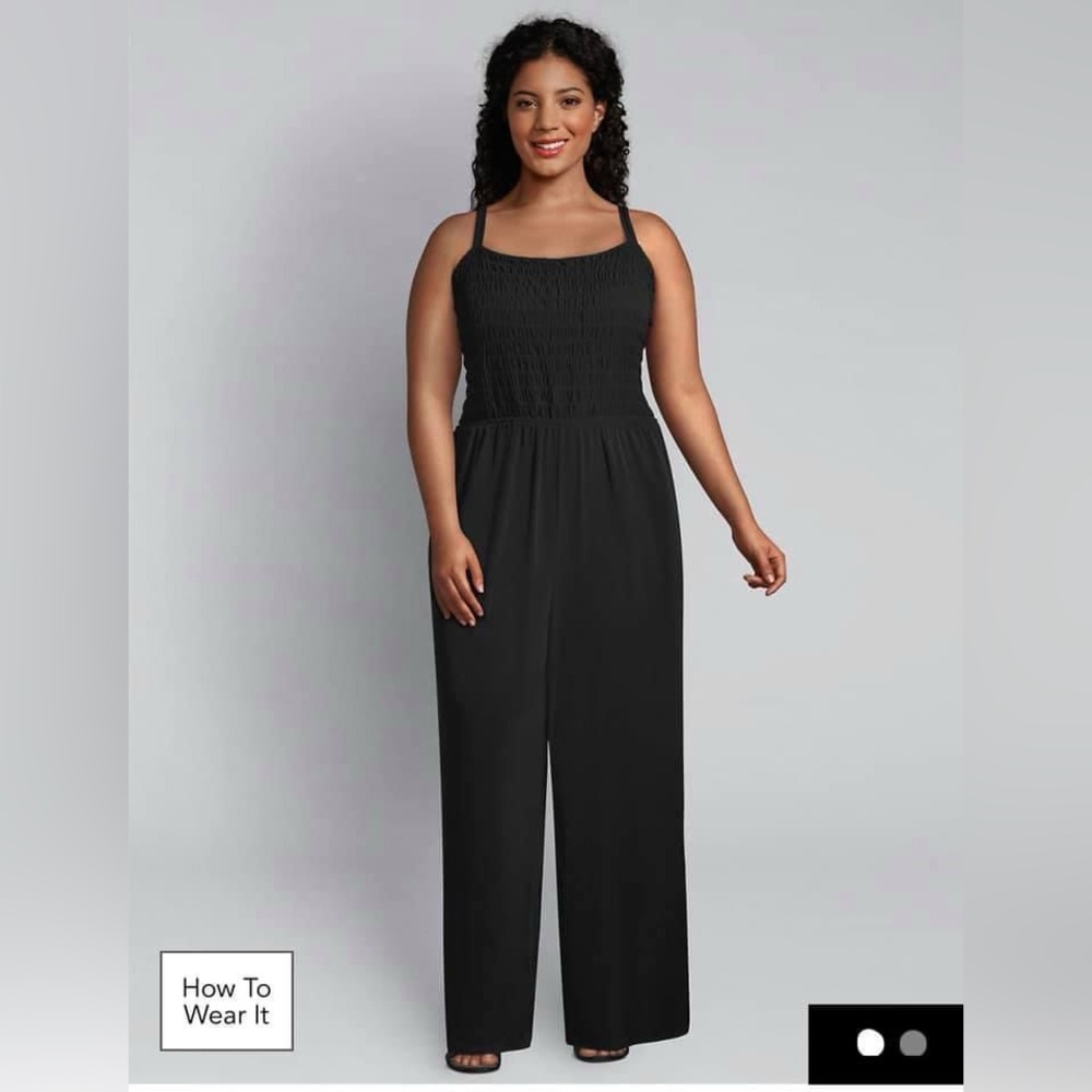 EUC Lane Bryant Plus Size Jumpsuit with Smocking. 18 short.